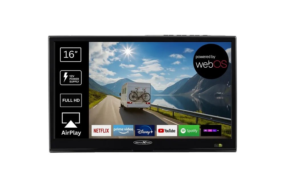 Reflexion LEDW16iBT LED-Fernseher (40,00 cm/16 Zoll, Full HD, Smart-TV, powered by webOS Hub (LG), DC IN 12 Volt / 24 Volt - Netzteil AC: 230V)