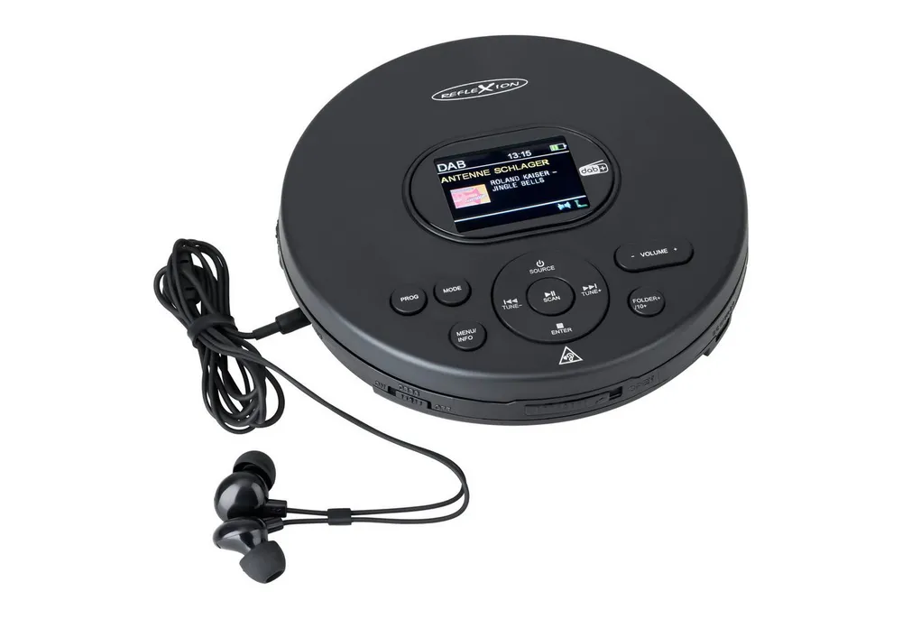 Reflexion PCD540DAB CD/MP3-Player mit DAB+ Digitalradio tragbarer CD-Player (LCD-Farbdisplay, Hörbuchfunktion, Ohrhörer, 8 Std. Akkulaufzeit)