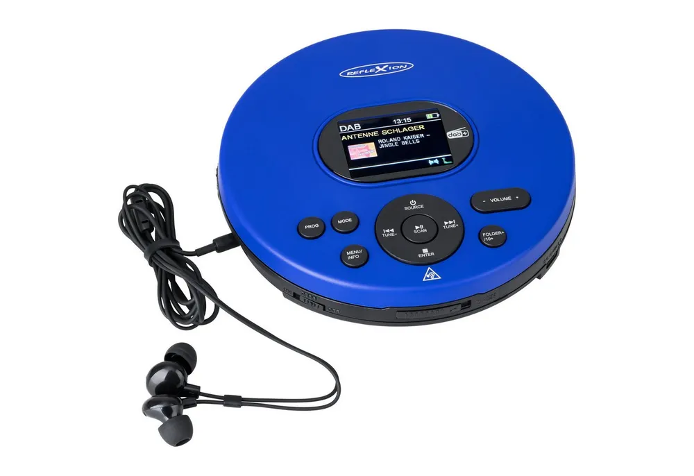 Reflexion PCD540DAB CD/MP3-Player mit DAB+ Digitalradio tragbarer CD-Player (LCD-Farbdisplay, Hörbuchfunktion, Ohrhörer, 8 Std. Akkulaufzeit)