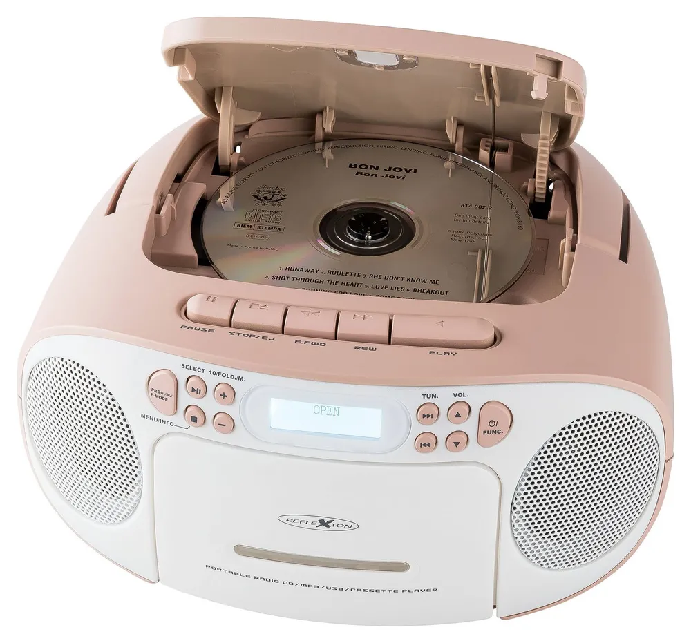 Reflexion RCR2260DAB Boombox (Digitalradio (DAB), 20,00 W, mit DAB+ und UKW Radio, Kassette, CD/MP3, USB und AUX-IN)