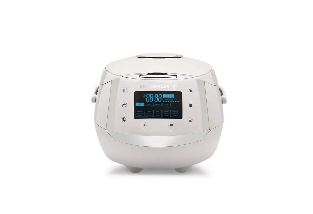 Reishunger Reiskocher - Digitaler Reiskocher & Dampfgarer, 860 W, Timer- und Warmhaltefunktion, 7-Kochphasen-Technologie, LED-Display