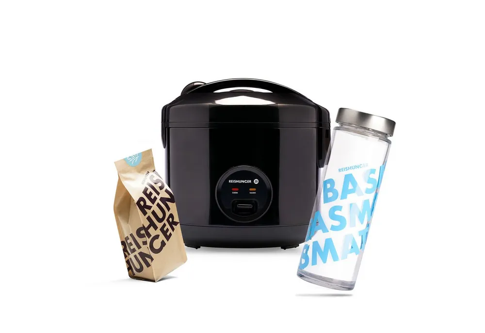 Reishunger Reiskocher REISHUNGER Basis Reiskocher, schwarz, 1,2L – Kennenlernset, 500 W, Mit Warmhaltefunktion für bis zu 8 Stunden