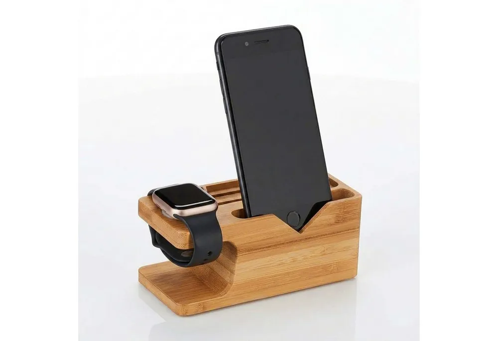 relaxdays Handy-Halterung Ladestation Smartphone und Smartwatch
