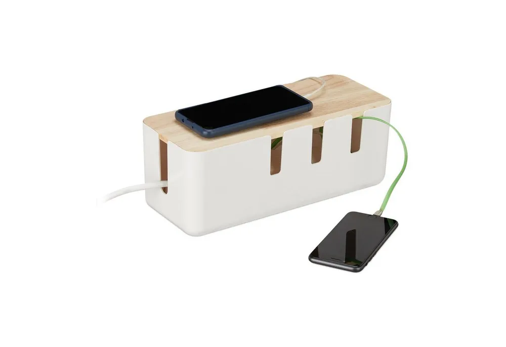 relaxdays Kabelzubehör Kabelbox weiß