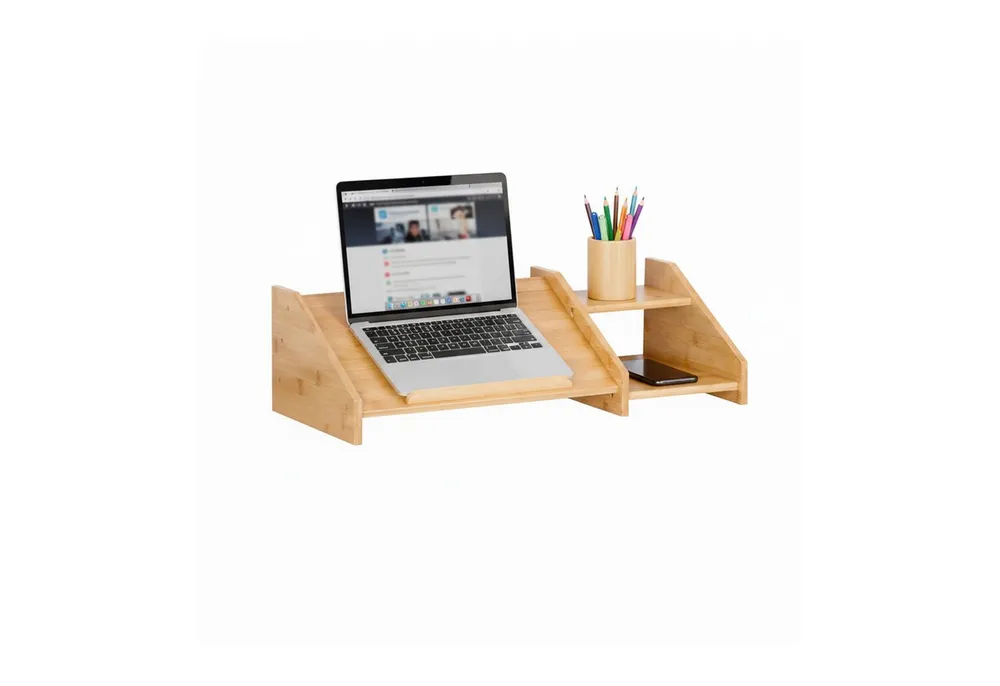 relaxdays Laptop-Ständer aus Bambus