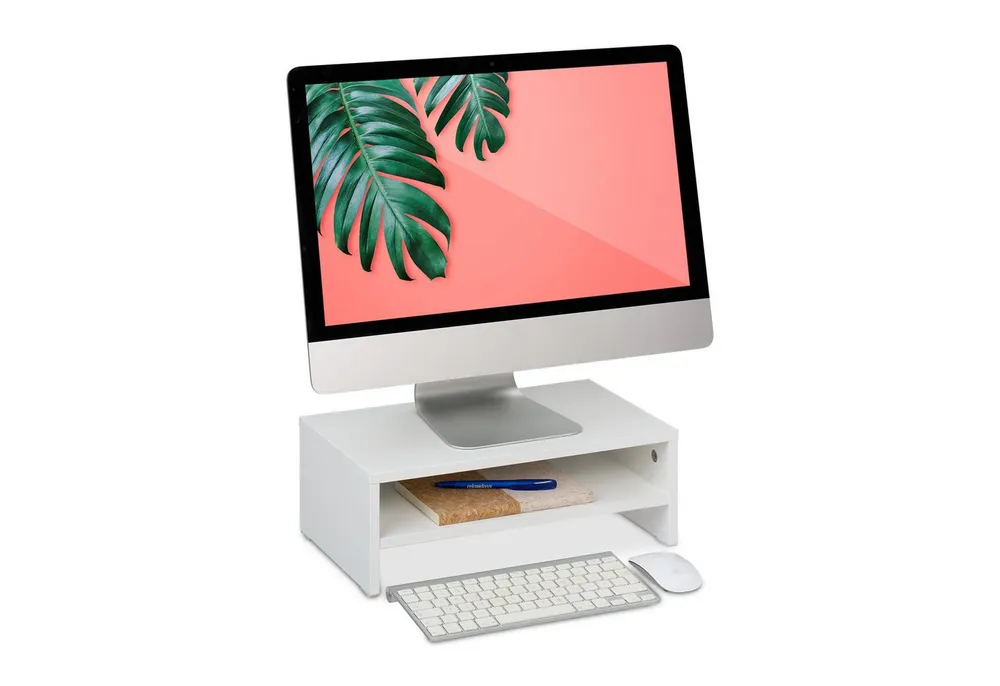 relaxdays Monitorständer mit Fach