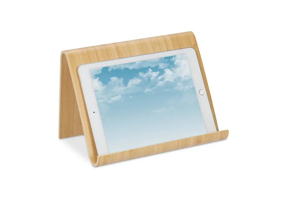 relaxdays Tablet-Ständer aus Holz