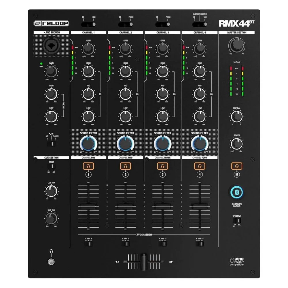 reloop DJ-Mixer RMX-44BT 4-Kanal