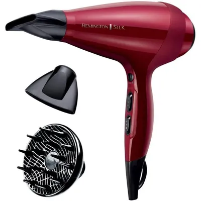 Professioneller Föhn Remington Silk AC9096 2400W 6 Temperaturstufen 3 Geschwindigkeiten Ionen Diffusor Rot