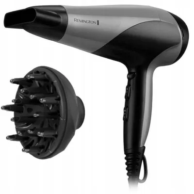 Ionen Föhn Remington D3190S 2200W 3 Temperaturstufen 2 Geschwindigkeiten Diffusor Schwarz Silber