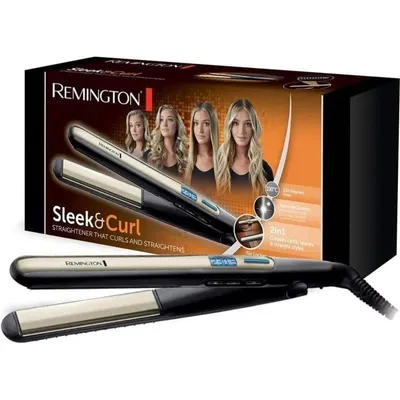Keramik-Glätteisen Remington S6500 Sleek & Curl 230ºC Abschaltautomatik Display Schwarz