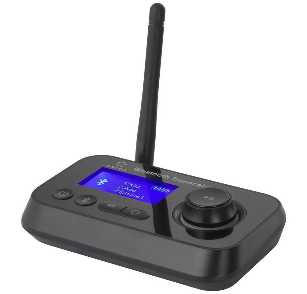 Renkforce Bluetooth® Audio-Sender und -Empfänger mit Display RF-5087934 Bluetooth-Adapter, integrierte LED-Anzeige