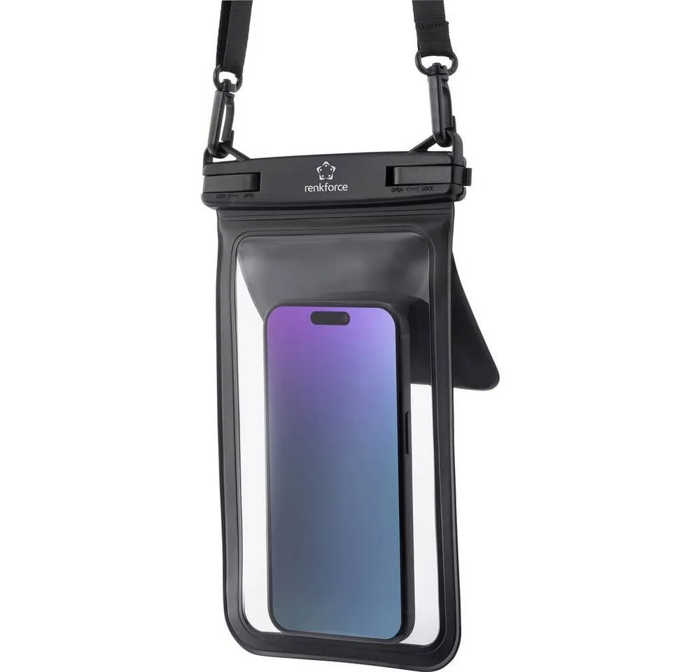 Renkforce Handyhülle Wasserdichte Smartphone Hülle Outdoorcase Universal Universal Black