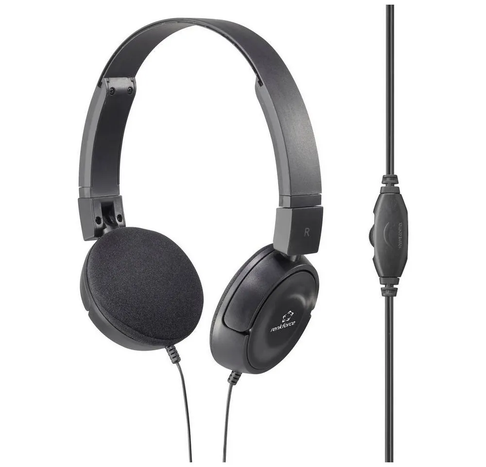 Renkforce Stereo-Ohrhörer mit Lautstärkeregler RF-5152722 Kopfhörer (Lautstärkeregelung)