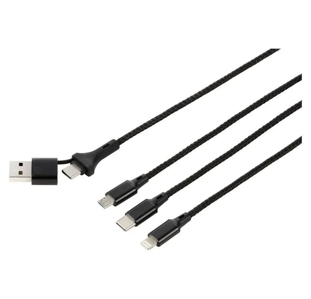 Renkforce USB-Ladekabel USB 2.0 US203/3M USB-Kabel, Aluminium-Stecker