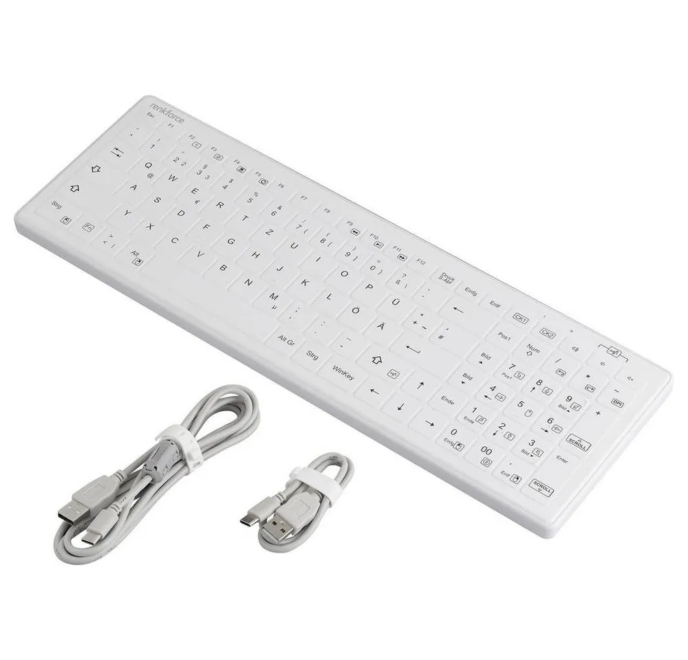 Renkforce wasserdichte USB Hygiene-Tastatur mit integrierter RF-6332578 Tastatur