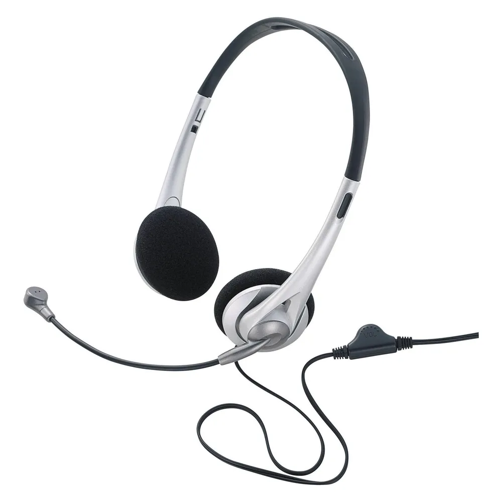 Renkforce Computer On Ear Headset kabelgebunden Stereo Schwarz, Silber Lautst
