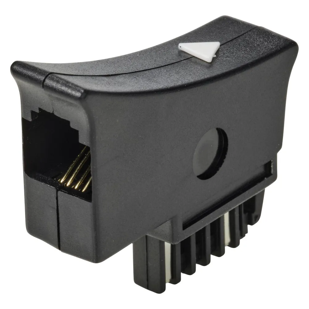 Renkforce Telefon (analog) Adapter (1x TST-Stecker - 1x RJ11-Stecker 6p4c) Schw