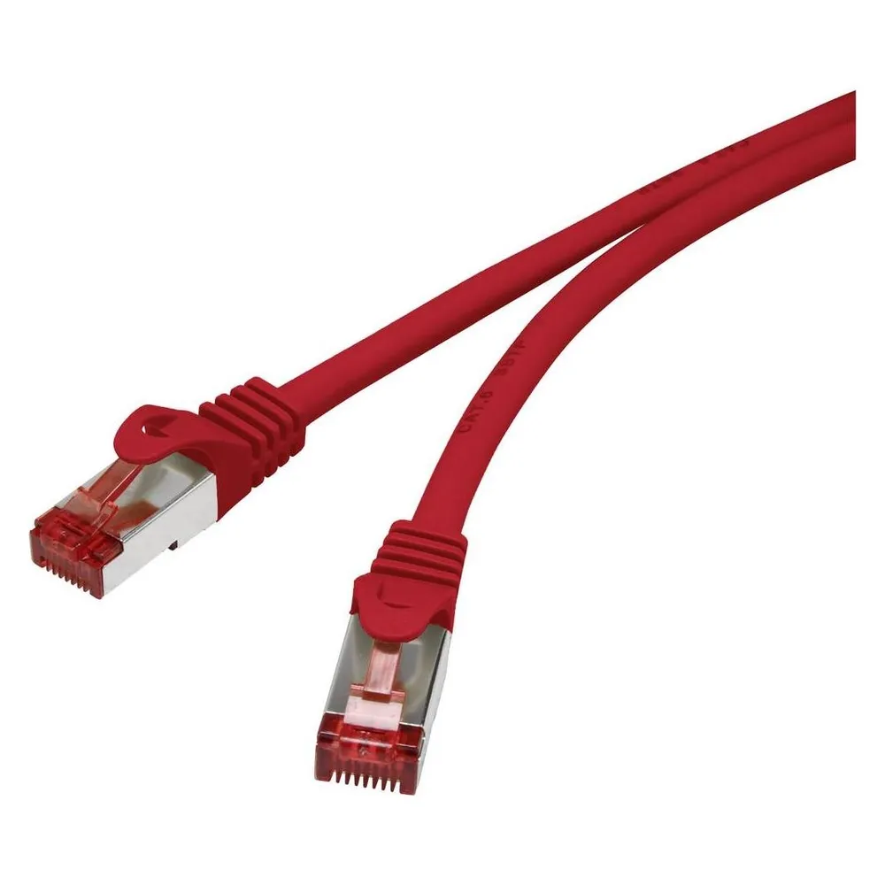 Renkforce RF-5251926 RJ45 Netzwerkkabel, Patchkabel CAT 6 S/FTP 0.15 m Rot mit R