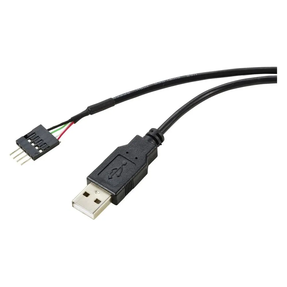 Renkforce USB-Kabel USB 2.0 Pfostenstecker 4pol., USB-A Stecker 0.40 m Schwarz G