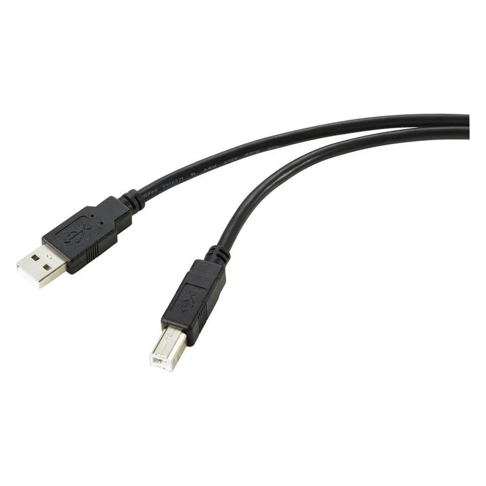 Renkforce USB-Kabel USB 2.0 USB-A Stecker, USB-B Stecker 15.00 m Schwarz Aktiv m