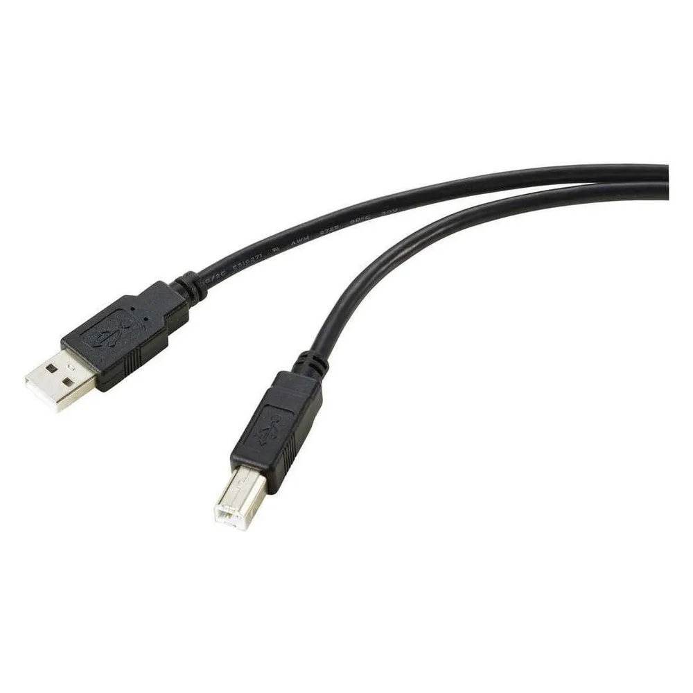 Renkforce USB-Kabel USB 2.0 USB-A Stecker, USB-B Stecker 10.00 m Schwarz Geflech