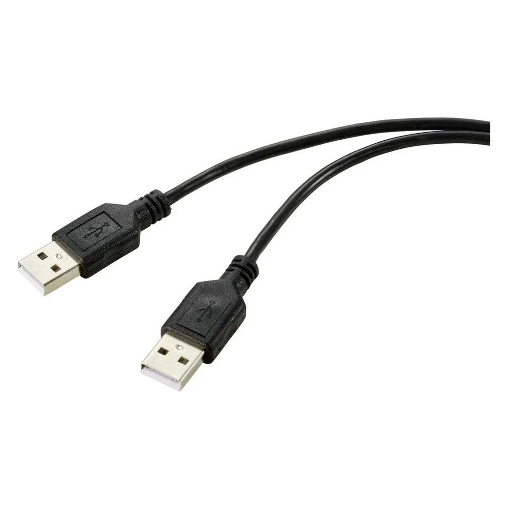 Renkforce USB-Kabel USB 2.0 USB-A Stecker, USB-A Stecker 1.00 m Schwarz PVC-Mant