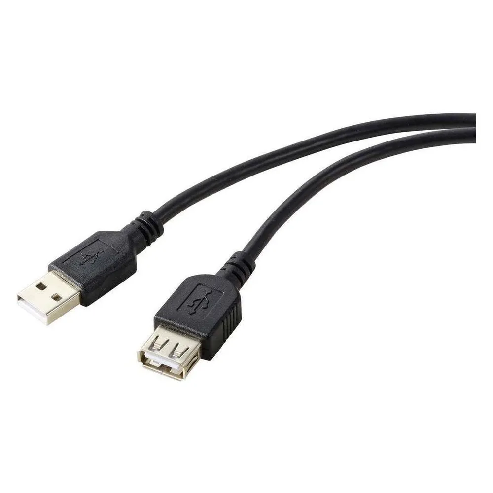 Renkforce USB-Kabel USB 2.0 USB-A Buchse, USB-A Stecker 0.50 m Schwarz PVC-Mante