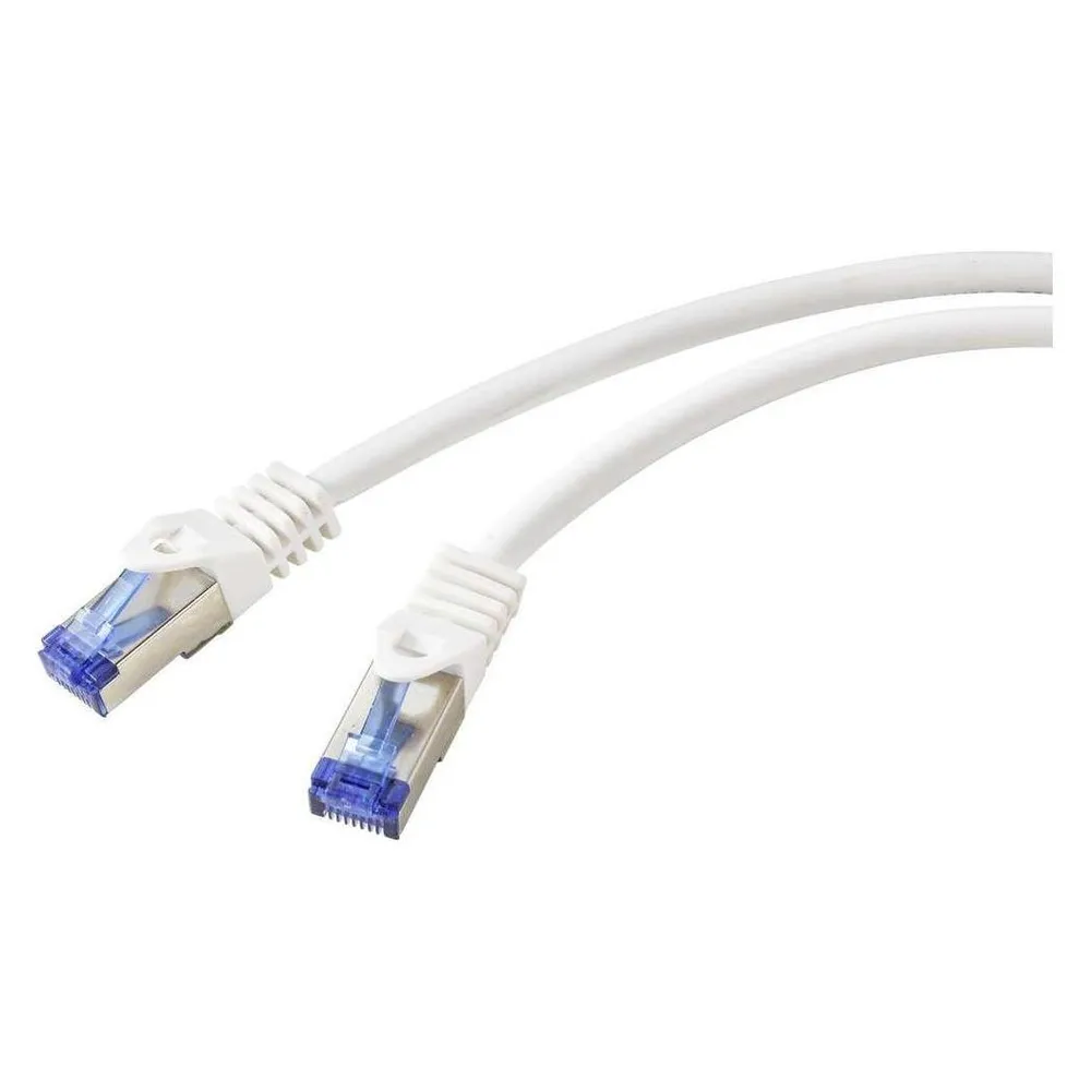 Renkforce RF-5771524 RJ45 Netzwerkkabel, Patchkabel CAT 6a S/FTP 2.00 m Weiss Hal