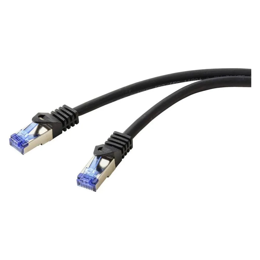 Renkforce RF-5771526 RJ45 Netzwerkkabel, Patchkabel CAT 6a S/FTP 0.50 m Schwarz