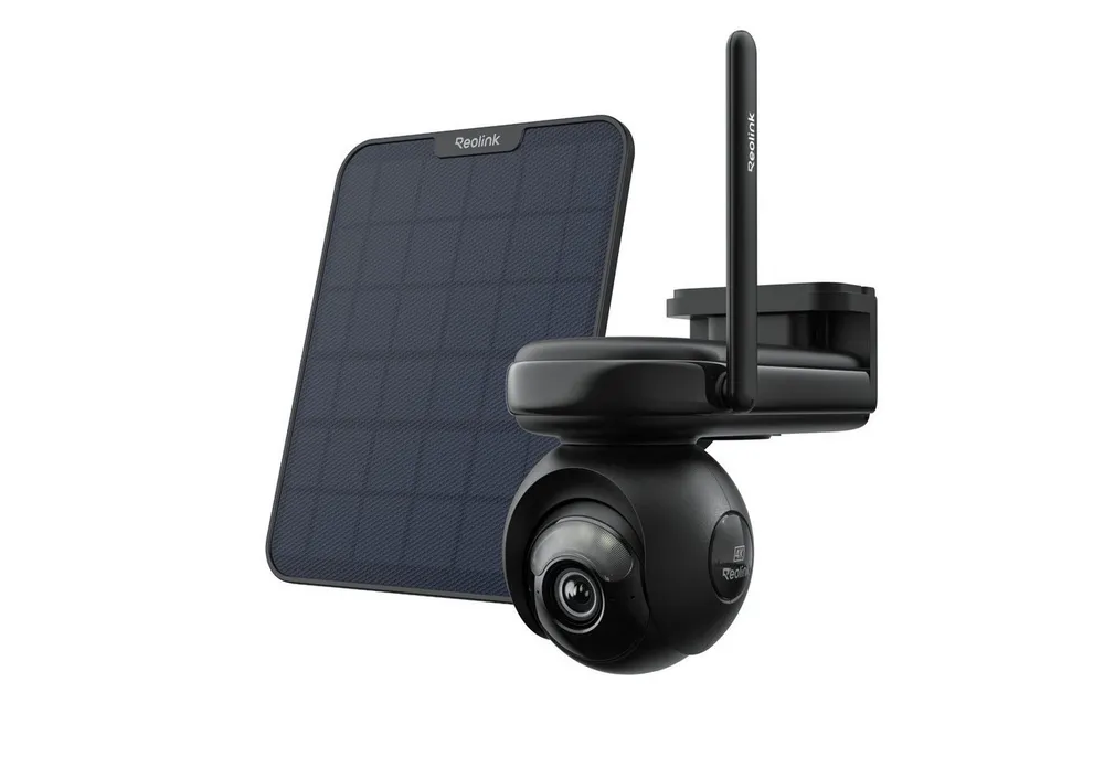 Reolink Altas PT Ultra + 6W Solarpanel Schwarz 360°-Kamera (4K Solar-Funkkamera Außen, ColorX, 360° Schwenk-Neige, Wi-Fi 6)