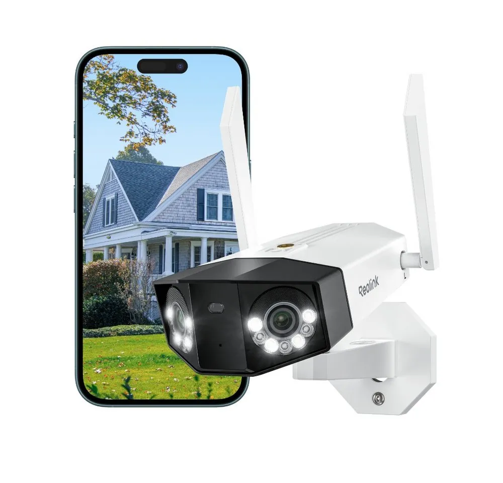 Reolink Überwachungskamera 16MP Wi-Fi 6 mit 180° Panoramablick (Außenbereich, Bewegungsspur,Farbnachtsicht mit Spotlight,2-Wege-Audio, IP67)