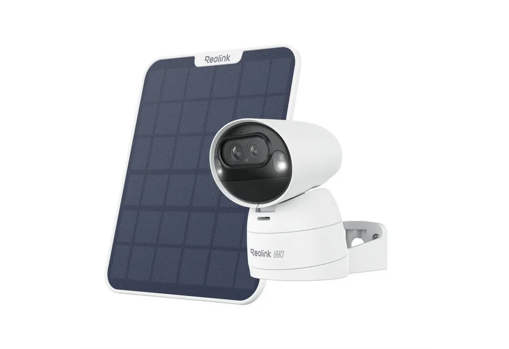 Reolink Überwachungskamera Argus Track mit Solarpanel 4K Wlan Akku (Außenbereich, Innenbereich, 5/2,4 GHz Wifi,8MP Farbnachtsicht,Intelligente Erkennung,2-Wege-Audio)