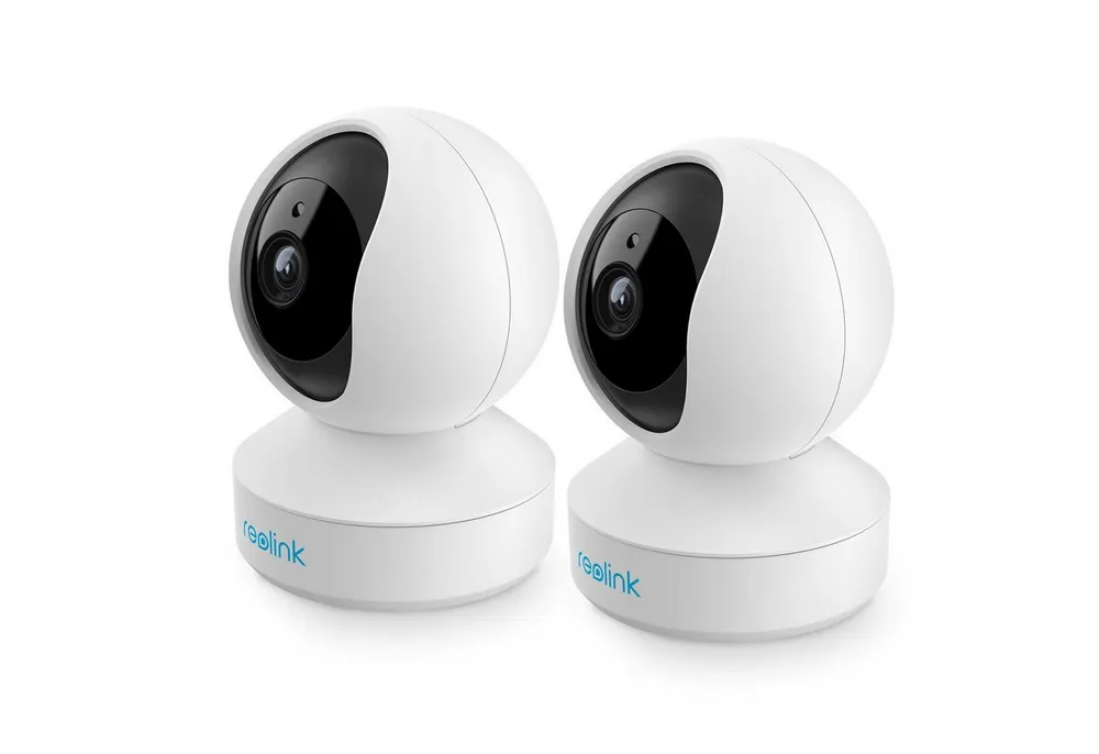 Reolink Überwachungskamera E1 3MP WLAN IP (Indoor, Packung, 2-tlg., 355° Schwenk & 50° Neigung, Pan-Tilt,2,4-GHz-WLAN,Bewegungserkennung,Bidirektionales Audio)