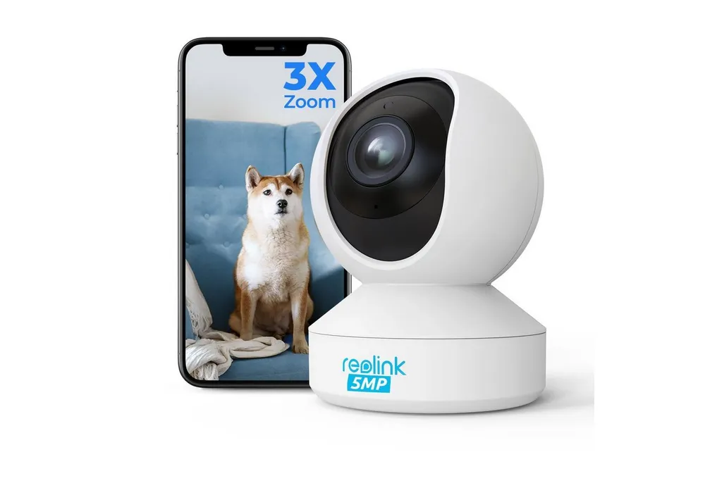 Reolink Überwachungskamera E1-Zoom 5MP PTZ WLAN IP (Innenbereich, 3X Optischem Zoom, 2,4/5,0 GHz WiFi, 12m IR-Nachtsicht, 2-Wege-Audio)