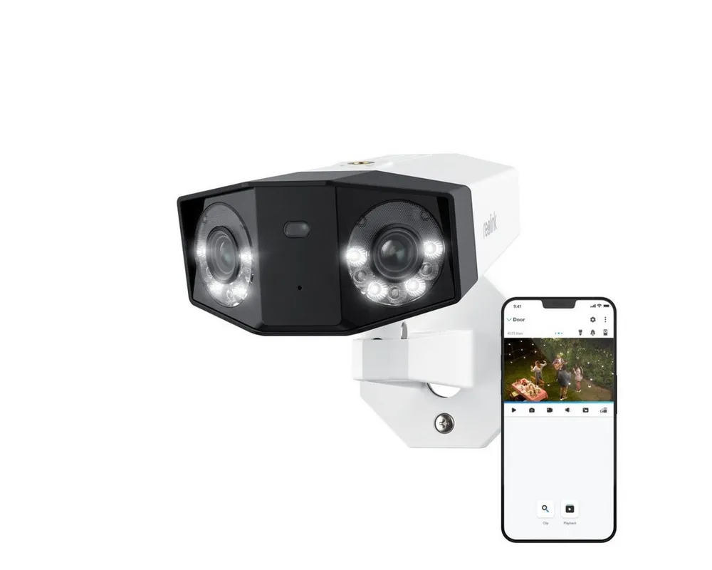 Reolink Überwachungskamera PoE 16MP Ultra HD (Außenbereich, 1-tlg., Dual-Objektiv,180° Pan,Farb-Nachtsicht,Person/Fahrzeug/Tier-Erkennung)