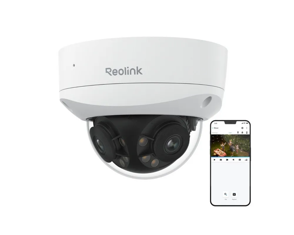 Reolink Überwachungskamera PoE IK10 16MP Ultra HD (Außenbereich, Duo Vandalismusschutz Serie, 180° Panorama, Spotlight-Nachtsicht, Vandalismusschutz, 2-Wege-Audio)