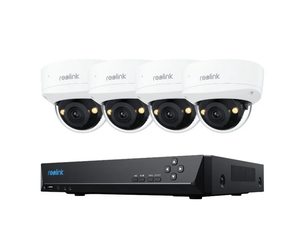 Reolink Überwachungskamera PoE Set RLK8-800V4 (Innenbereich, Außenbereich, 125° Superweitwinkel,4K 8MP, IK10 Vandalismus,Intelligente Erkennung)