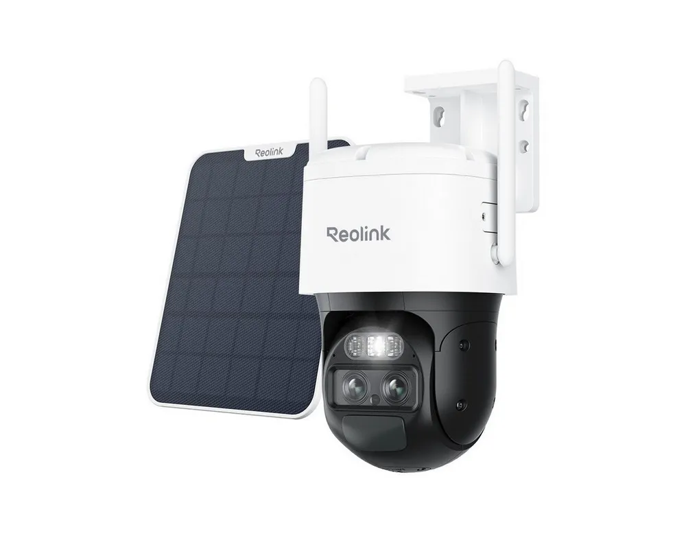 Reolink Überwachungskamera Trackmix LTE Dual-Objektiv (Außenbereich, Akkukamera 4G LTE, 4K 8MP, Auto-Zoom-Tracking, Pan&Tilt, Intelligente Erkennung)