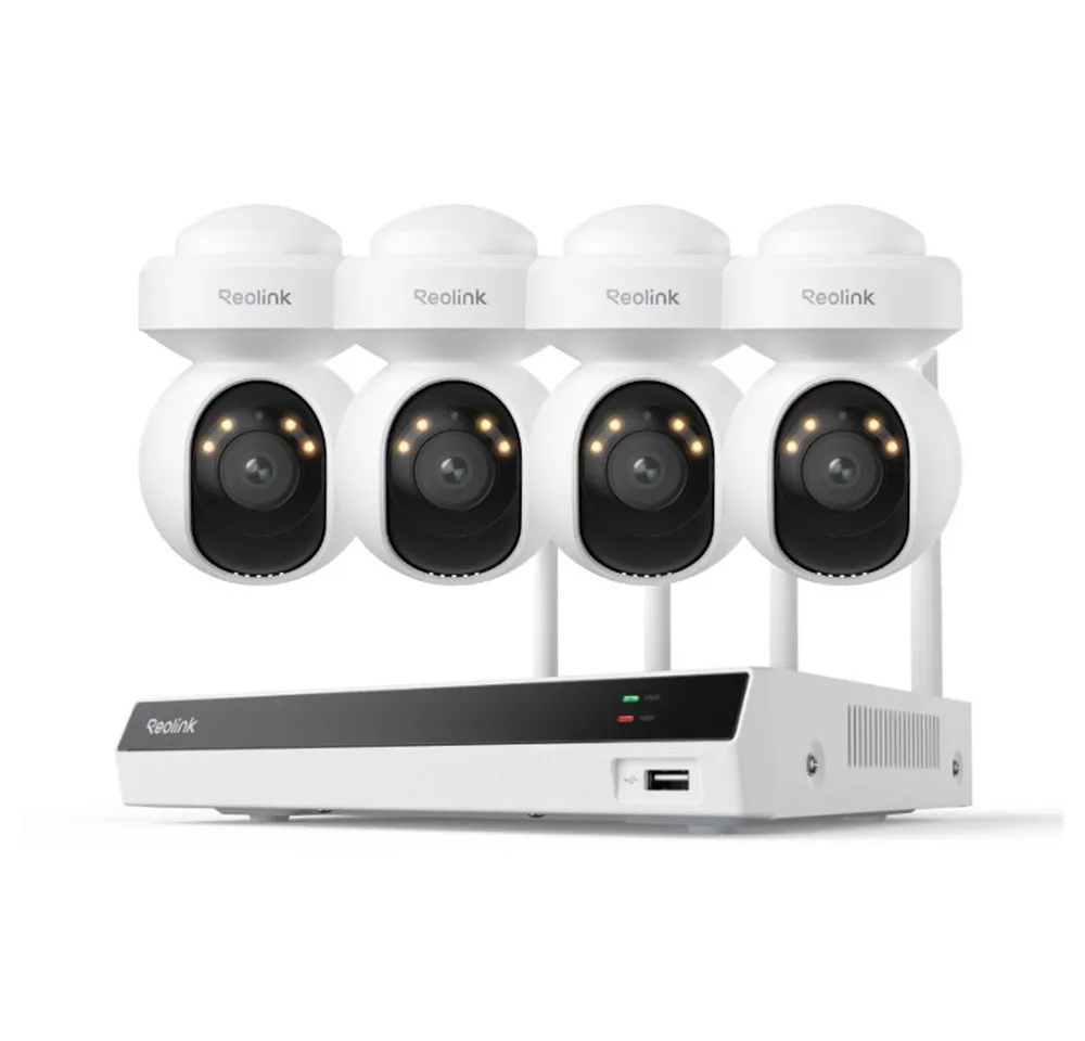Reolink Überwachungskamera Wifi Set RLK12-800WPT4 (Innenbereich, Außenbereich, 8MP Ultra HD, Auto-Tracking,Dualband-WLAN, 4K Intelligente Erkennung)