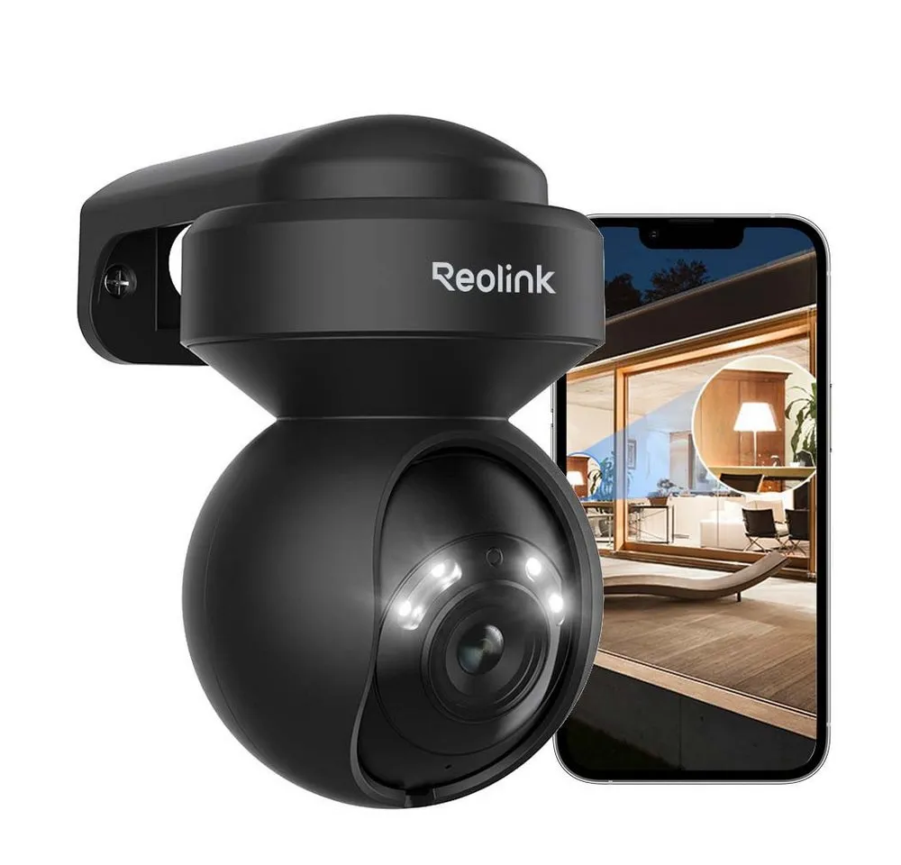 Reolink Überwachungskamera WLAN E1 Serie PT Cam 5MP ProHD AF (Außenbereich, Zoom,Auto-Tracking,2K+,Personen- & Autoerkennung,Farbige Nachtsicht)