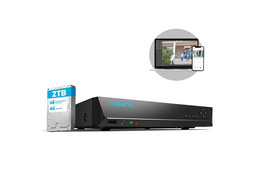 Reolink Überwachungskamera Zubehör 8CH NVR (Innenbereich, 2TB Festplatte,24/7 Aufzeichnung, Stromversorgung über Ethernet)