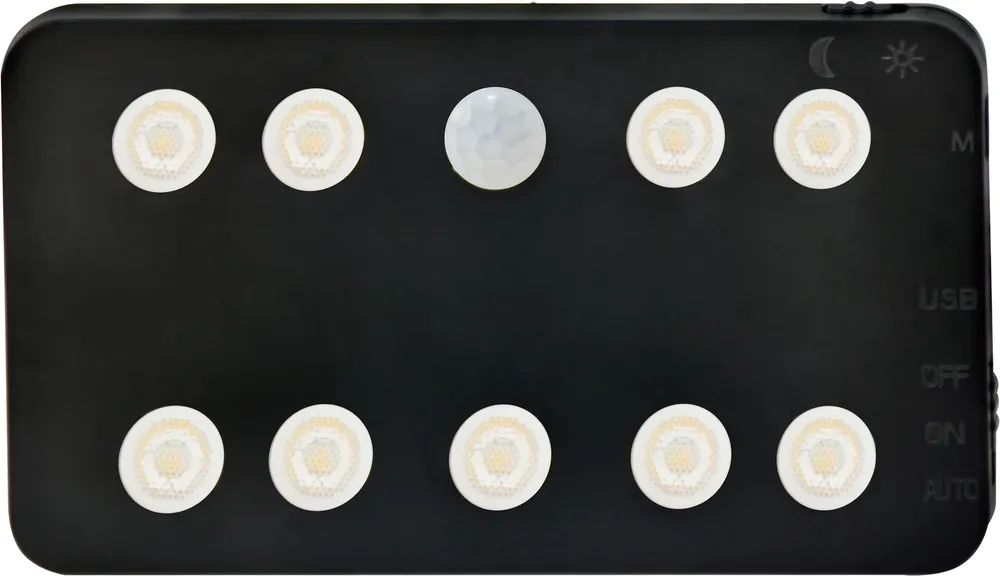 REV LED-Akku-Wandleuchte, Bewegungsmelder, 1,5W, CCT, 110lm, warmweiß, neutralweiß, kaltweiß, IP20, schwarz