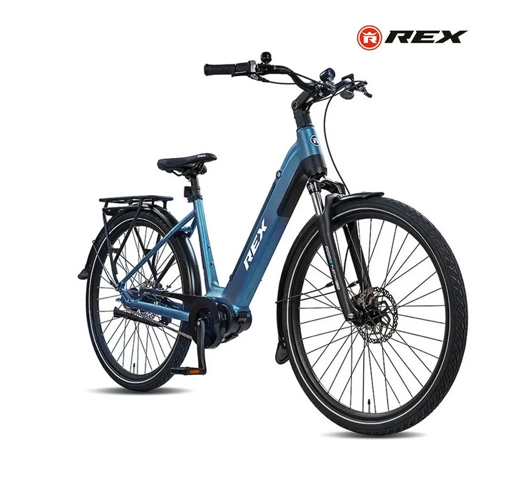 REX E-Bike Cityrad REX Commuter+ 28 Zoll, 70 Nm Mittelmotor, Shimano Nexus 7-Gang, 7 Gang Nexus 7 Gang Schaltwerk, Mittelmotor, 468 Wh, EBike max.120km, hydraulische Scheibenbremsen, für Damen&Herren
