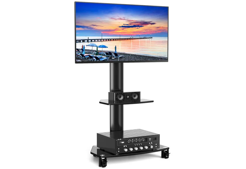 Rfiver TV-Ständer TV Rollwagen Fernsehständer für 27-70 Zoll Fernseher mit 2 Platten, (bis 70 Zoll, 1-tlg., bis zu 50kg max VESA 400x400mm)