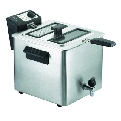 Fritteuse RGV FRY TYPE 8/N 8L 3000W mit Ablasshahn Sichtfenster Edelstahl
