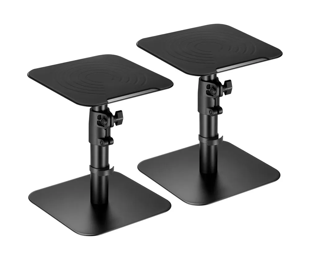 RICOO Lautsprecherständer Universeller PC Lautsprecher Boxen Ständer Höhenverstellbar LH069-T, (2 Stk. Ständer Lautsprecherhalter Tischhalter, 2-tlg., 2x Boxenständer Tischhalterung für Lautsprecher, Universelle Boxen Ständer für 2 Lautsprecherboxen belastbar bis 15Kg)