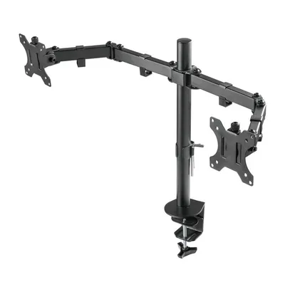 RICOO Monitor-Halterung Höhenverstellbare Monitor Tischhalterung neigbar schwenkbar TS6711, (bis 27 Zoll, VESA 75x75 und 100x100, 1-tlg., 2 x 8 kg Belastbarkeit, von 33-68 cm (13"-27) Bildschirm-Diagonale, Tischhalterung 2 Monitore schwenk- und neigbar, höhenverstellbar)