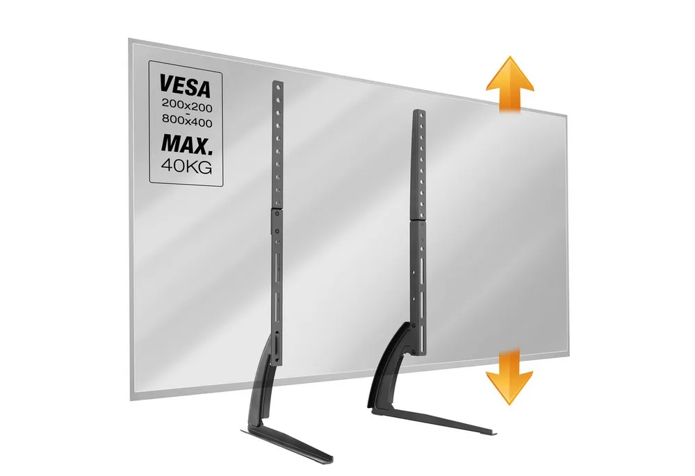 RICOO TV-Standfuß TV Standfuß höhenverstellbar VESA bis 800x400 mm FS502, (bis 65 Zoll, 2-tlg., TV Ständer Ersatz Füße Fernseher Standfuß Stativ Fernseherständer)