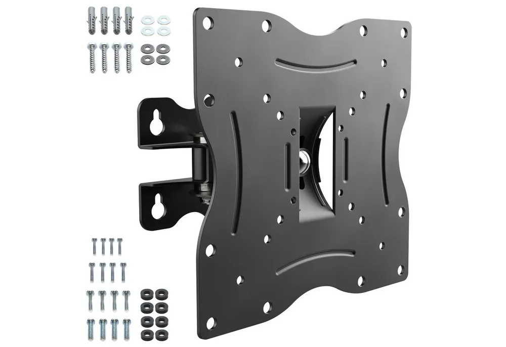 RICOO TV-Wandhalterung TV Monitor Wandhalter 27" 32" 37" 43" 55" bis 30 Kg schwenkbar R12, (bis 55 Zoll, VESA 75x75 bis 200x200, 1-tlg., neigbar drehbar 27 Zoll bis 50 Zoll Wandhalterung Halter stabil, bis 15° Neigung, bis zu 60° Schwenkung, Fernseher Halter universal)